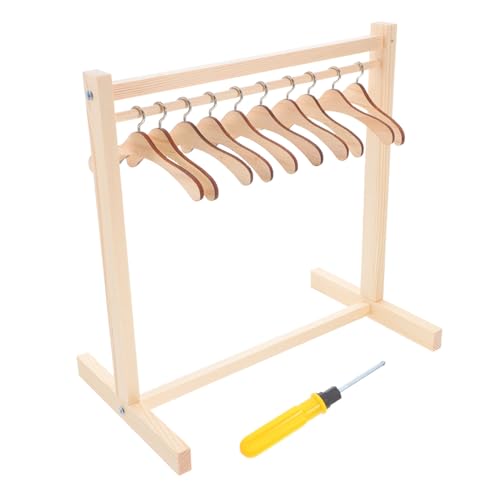 YARNOW 1 Satz Holz Puppen Kleiderständer Miniatur Puppen Kleidung Aufbewahrung mit Bügeln für Puppenhaus Zubehör zum Organisieren und Präsentieren von Outfits YARNOW 1 Satz Holz Puppen Kleiderständer Miniatur Puppen Kleidung Aufbewahrung mit Bügeln für Puppenhaus Zubehör zum Organisieren und Präsentieren von Outfits von YARNOW