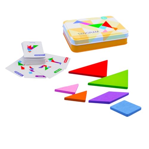 YARNOW 1 Satz Holz Tangram Puzzle für Frühes Lernen Kreativität und Farberkennung Fördern für Jungen und Karten im Praktischen Aufbewahrungsbehälter YARNOW 1 Satz Holz Tangram Puzzle für Frühes Lernen Kreativität und Farberkennung Fördern für Jungen und Karten im Praktischen Aufbewahrungsbehälter von YARNOW