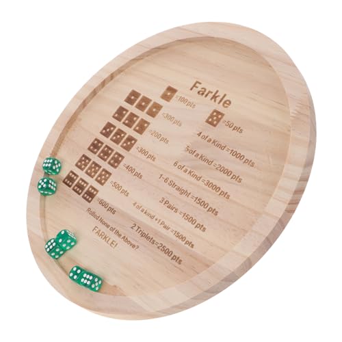 YARNOW 1 Satz Holz Würfeltablett für Farkle mit Würfeln für Familienabende und Brettspiele Tragbar Elegantes Design Sichere Nutzung für Altersgruppen von YARNOW
