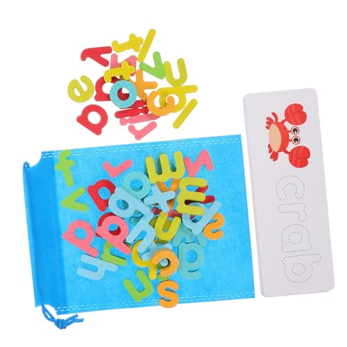 YARNOW 1 Satz Holzbuchstaben Lernspielzeug Alphabet Spielkarten für Pädagogisches Kognitiven Fähigkeiten und Hand Auge Koordination von YARNOW