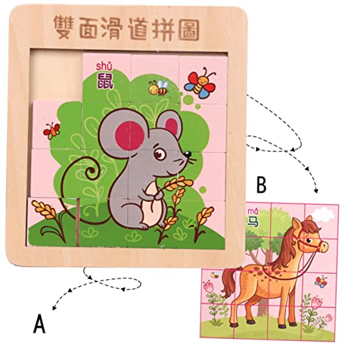YARNOW 1 Satz Holzpuzzle für Finger Schiebe Puzzle Lernspielzeug für Jungen und Zufälliger Stil Sicheres und Unterhaltsames Holzspielzeug für Kreative Spielstunden von YARNOW