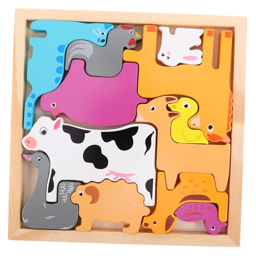 YARNOW 1 Satz Holzpuzzle für Kleinkinder Kreatives Tierpuzzle für Kindergarten Fördert Kognitive Fähigkeiten und Räumliches Sicheres mit Lebhaften Farben für Interaktive YARNOW 1 Satz Holzpuzzle für Kleinkinder Kreatives Tierpuzzle für Kindergarten Fördert Kognitive Fähigkeiten und Räumliches Sicheres mit Lebhaften Farben für Interaktive von YARNOW