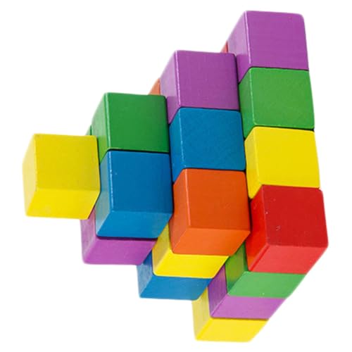 YARNOW 1 Satz Holzquadrate aus Massivem Holz Praktische Bausteine für Frühkindliche Bildung für DIY Projekte und Mathematikunterricht Langlebig und Transportabel von YARNOW