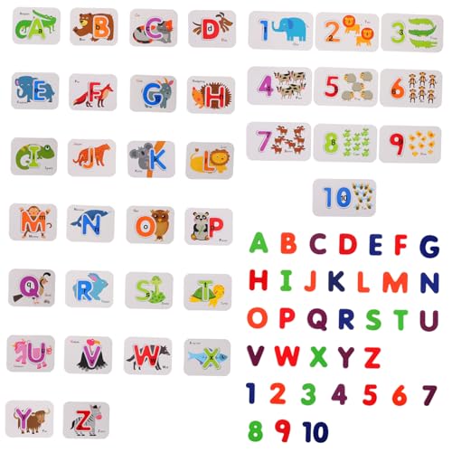 YARNOW 1 Satz Holzspielzeug Zahlen und Buchstaben Lernspielzeug Doppelseitiges Puzzle zur Kognitiven Entwicklung Geeignet für Vorschulkinder Fördert die Alphabet und Zahlenkenntnisse von YARNOW