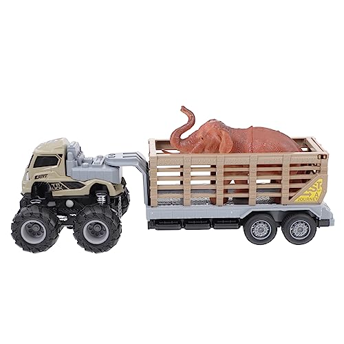 YARNOW 1 Satz Inertiales LKW mit Anhänger Tiermodell Auto für Farbenfroh Batteriefrei Fördert Kognitive Fähigkeiten und Motorik für Kleinkinder und Spielkameraden von YARNOW