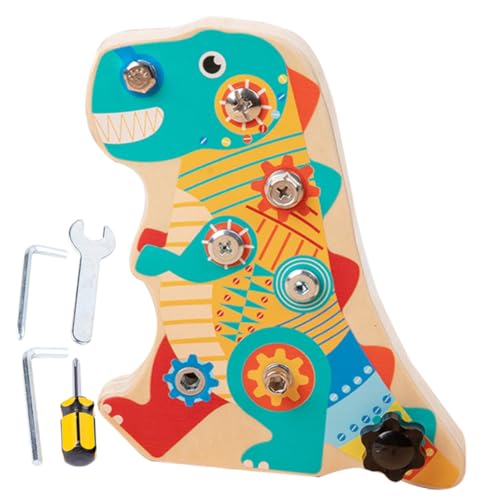 YARNOW 1 Satz Interaktives Dinosaurier Busy Board aus Holz für Vielseitiges Lernspielzeug Kreativität und Feinmotorik und Langlebige Spielhilfe für Frühes Lernen YARNOW 1 Satz Interaktives Dinosaurier Busy Board aus Holz für Vielseitiges Lernspielzeug Kreativität und Feinmotorik und Langlebige Spielhilfe für Frühes Lernen von YARNOW