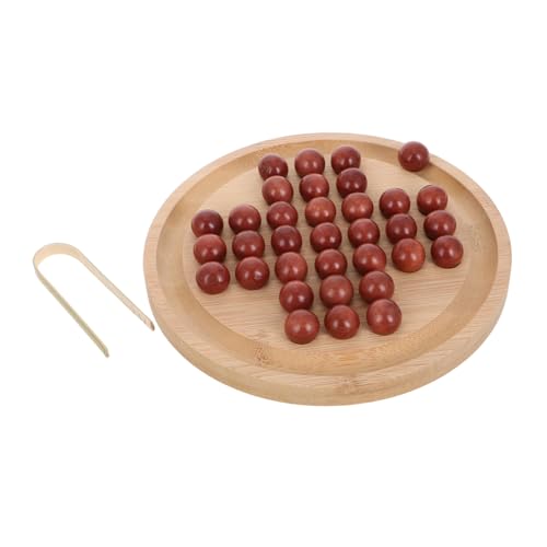 YARNOW 1 Satz Kindertischspiel Schach Peg-Solilaire-Spiel Reisespiel Einzelspieler-Schach Brettspiele für einen Spieler Bambus YARNOW 1 Satz Kindertischspiel Schach Peg-Solilaire-Spiel Reisespiel Einzelspieler-Schach Brettspiele für einen Spieler Bambus von YARNOW