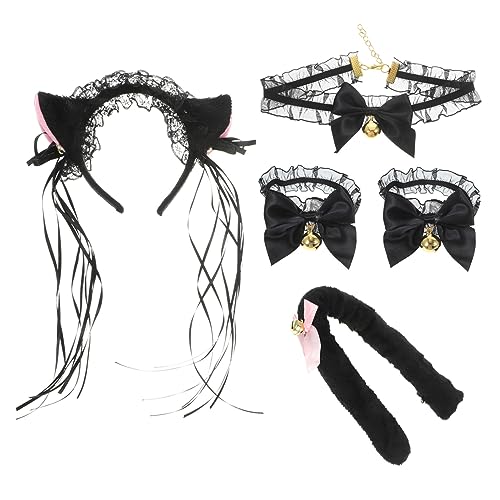YARNOW 1 Satz Kostümset mit Fuchsohren Plüschigem Haarreif und Handgelenkband Cosplay Halloween Partys und Besondere Anlässe Elastisches Design für Hohen Tragekomfort von YARNOW
