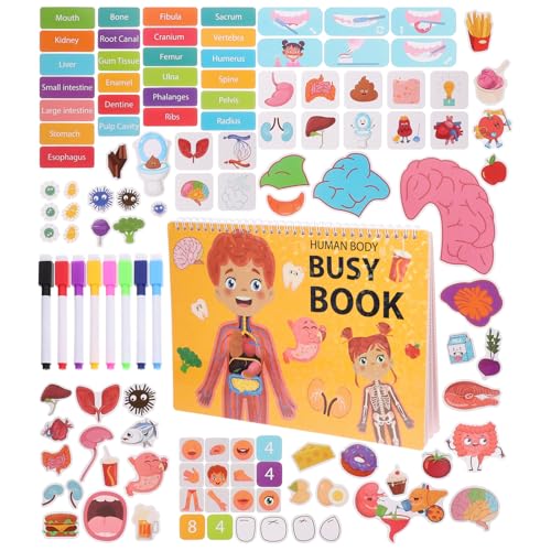 YARNOW 1 Satz Kreatives Lernbuch für Kleinkinder DIY Stickerbuch zur Körpererkennung Interaktives Beschäftigungsbuch für Vorschulkinder für Zuhause und Kindergarten Fördert Kreativität YARNOW 1 Satz Kreatives Lernbuch für Kleinkinder DIY Stickerbuch zur Körpererkennung Interaktives Beschäftigungsbuch für Vorschulkinder für Zuhause und Kindergarten Fördert Kreativität von YARNOW