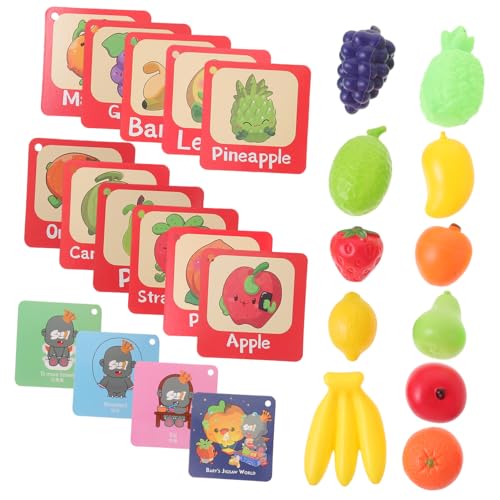 YARNOW 1 Satz Künstliche Früchte Lernspielzeug Früchte Erkennung Karten für Kleinkinder Spielerisches Lernen von Formen Leicht und Tragbar Fördert Sprachentwicklung und Feinmotorik von YARNOW