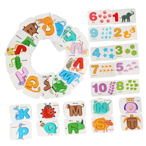YARNOW 1 Satz Lernkarten Doppelseitige Alphabet und Mathematik Karten für Vorschulkinder Interaktives Lernspielzeug Zahlenkenntnisse für Jungen von YARNOW