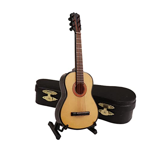 YARNOW 1 Satz Mini -Gitarren -Ornamente klein Spielzeuggitarre gitarrenmodell schmuck Gitarren-Instrument-Modell Mini-Gitarrenstatue Miniatur-Gitarrenmodell- Plastik Khaki von YARNOW