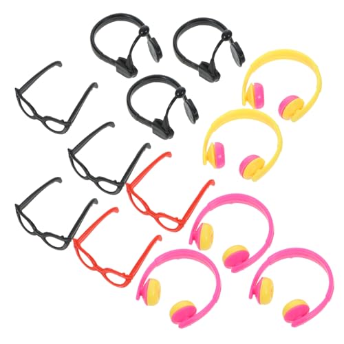 YARNOW 1 Satz Mini -Kopfhörer Brillenspielzeug deko gläser DIY-Brillen-Requisiten Minispielzeug für Mädchen Brille Mini-Sonnenbrille zum Basteln Plastik von YARNOW