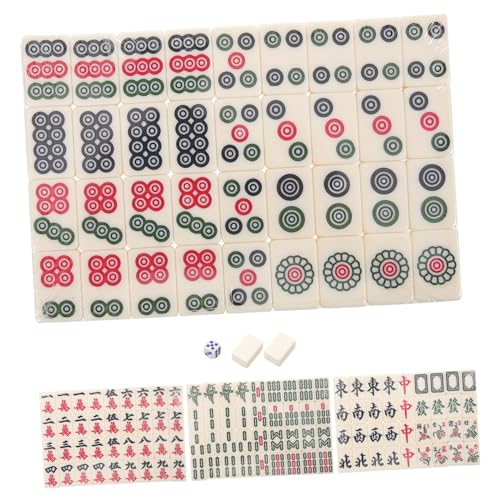 YARNOW 1 Satz Mini Mahjong Set Tragbares und Leichtes Mahjong Spielset aus Hochwertigem Material für Zuhause Reisen und Partys von YARNOW