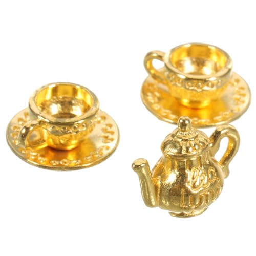 YARNOW Kleiner Teeset aus Metall für Puppenhaus Dekorative Miniatur Teeset mit Teetasse Simuliertes Küchenzubehör für Fotorequisiten und Dekoration YARNOW Kleiner Teeset aus Metall für Puppenhaus Dekorative Miniatur Teeset mit Teetasse Simuliertes Küchenzubehör für Fotorequisiten und Dekoration von YARNOW