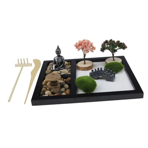 YARNOW 1 Satz Mini Zen Garten Kreatives und Steinornament für Tischdekoration Japanischer Stil für Meditation und Bürogestaltung für Gartenliebhaber YARNOW 1 Satz Mini Zen Garten Kreatives und Steinornament für Tischdekoration Japanischer Stil für Meditation und Bürogestaltung für Gartenliebhaber von YARNOW