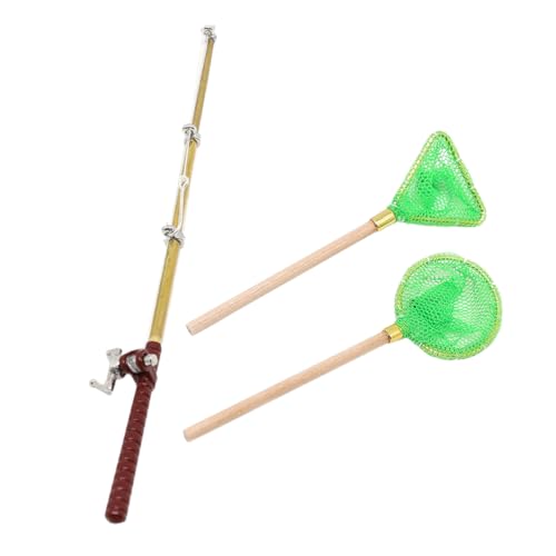 YARNOW 1 Satz Miniatur Fischereistange Set Teiliges Modell mit Mini Fischernetz für Puppenhaus Dekoration für Mikrolandschaften und Kinderzimmer Zubehör YARNOW 1 Satz Miniatur Fischereistange Set Teiliges Modell mit Mini Fischernetz für Puppenhaus Dekoration für Mikrolandschaften und Kinderzimmer Zubehör von YARNOW