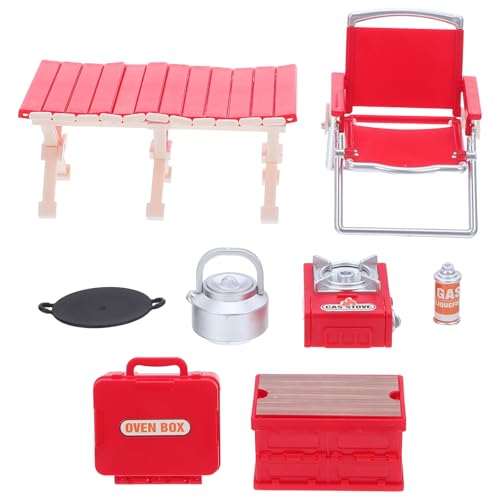 YARNOW 1 Satz Miniatur-Tisch, Camping-Gasherde, Klappstuhl, Teekessel, Puppenhaus-Grillzubehör, Grill, Kinderspielset, Rollenspielspielzeug für Mini-Haus-Küche, DIY-Dekoration YARNOW 1 Satz Miniatur-Tisch, Camping-Gasherde, Klappstuhl, Teekessel, Puppenhaus-Grillzubehör, Grill, Kinderspielset, Rollenspielspielzeug für Mini-Haus-Küche, DIY-Dekoration von YARNOW