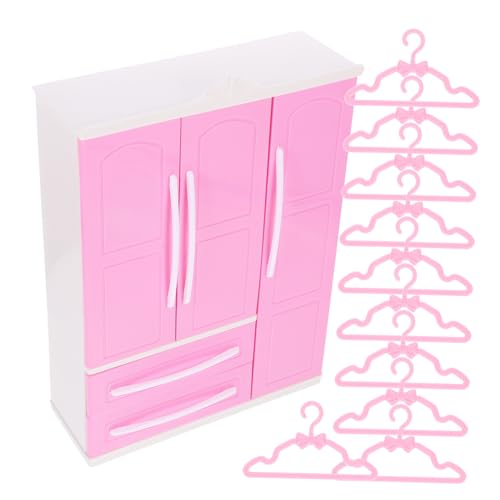YARNOW 1 Satz Miniature Doll Wardrobe mit Kleiderbügeln Zubehör für Puppenhaus aus Hochwertigem für Organisation von Puppenkleidung von YARNOW