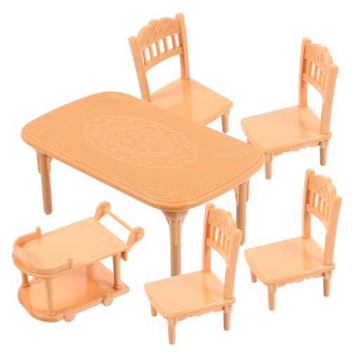 YARNOW 1 Satz Modell Esstisch und Stuhl puppenhaus zubehör Miniaturpuppenhaus puppenhaus mini möbel Miniaturmöbel Miniaturstühle Puppenzubehör Puppenhauszubehör Mini-Stühle Plastik von YARNOW