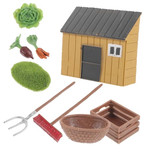 YARNOW Miniatur Bauernhof Modellset für Puppenhäuser Realistische Gartenwerkzeuge und Dekoration für Kleiner Spielzeug und Hauszubehör von YARNOW
