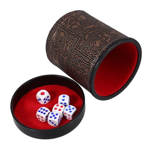 YARNOW 1 Satz Mute Dice Cup aus Hochwertigem PU mit Würfeln und Abnehmbarer Basis Tragbar für Partys und Ktv für Würfelspiele von YARNOW