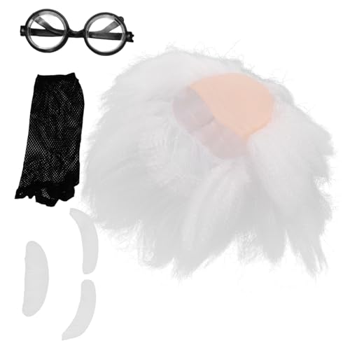 YARNOW 1 Satz Perücke Augenbrauen Und Bart Halloween-alter-mann-kostümbrille Alter Mann Mit Glatze Wissenschaftler Kostüm Glatzenkappe Halloween-kostüme Für Männer Plastik YARNOW 1 Satz Perücke Augenbrauen Und Bart Halloween-alter-mann-kostümbrille Alter Mann Mit Glatze Wissenschaftler Kostüm Glatzenkappe Halloween-kostüme Für Männer Plastik von YARNOW