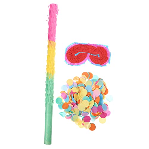 YARNOW 1 Satz Pinata Zubehör mit Pinata Stick Konfetti und Brille für Kindergeburtstagsfeier Partyspiel für Fröhliche und Unvergessliche Erlebnisse von YARNOW