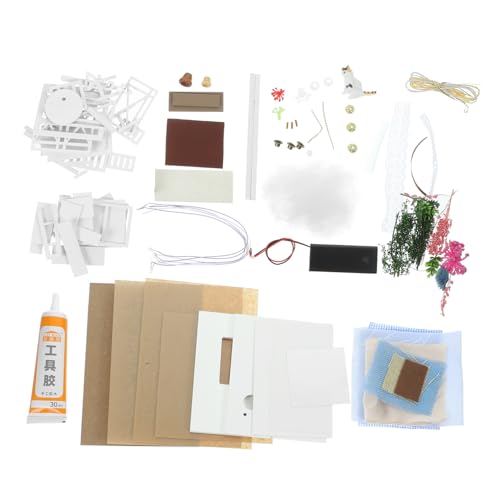 YARNOW 1 Satz Puppenhaus Bausatz für DIY Modellbau für Fördert Kreativität und Handwerkliche Fähigkeiten für Geburtstagsgeschenke und Familienaktivitäten von YARNOW
