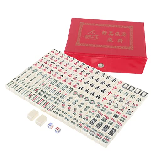 YARNOW 1 Satz Reise Mahjong Set Tragbares Mahjong Kit Aufbewahrungsbox für Partys Camping und Familienunterhaltung Leicht und Kompakt von YARNOW