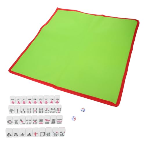 YARNOW 1 Satz Reiseset für Mahjong Tragbares Mahjong Set für Drinnen mit Spielsteinen Stoffbeutel Tischdecke und Würfeln für Familienfeiern und Freizeitaktivitäten YARNOW 1 Satz Reiseset für Mahjong Tragbares Mahjong Set für Drinnen mit Spielsteinen Stoffbeutel Tischdecke und Würfeln für Familienfeiern und Freizeitaktivitäten von YARNOW