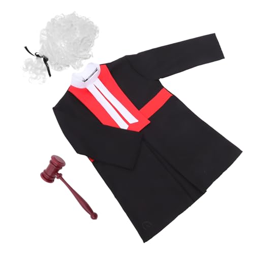 YARNOW 1 Satz Richter Kostüm mit Gavel und Perücke Rollenspiel Outfit für Jungen und Kinderfeste Halloween und Theateraufführungen für Körpergrößen von YARNOW