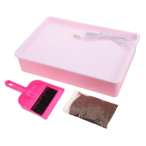 YARNOW 1 Satz Sandmalerei Plattform Montessori-klassenzimmer Sandmalbrett Für Malsand-malbrett Für Mädchen Sandkunst Für Süßes Sandmalbrett Sandkasten Rosa Plastik von YARNOW
