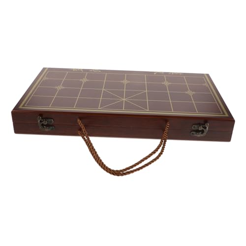 YARNOW 1 Satz Schachkasten pädagogisches Schachspielzeug Schachbrett aus Holz Schachmatte Schachspielzeug aus Holz chinesisches Schach Schachlehrer-Brettspiel hölzern Hellbraun von YARNOW