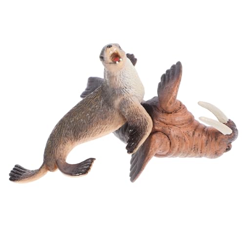 YARNOW Kleines Meerestiermodell Satz aus Kunststoff Realistische Seelöwe und Walross Figuren Kognitive Tierdekoration für Aquarien und Spielzeug von YARNOW