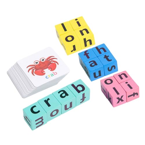 YARNOW 1 Satz Spiele Lernspielzeug für Holzbuchstaben und Wortkarten Englisch Alphabet und Buchstabierung Fördert Denkfähigkeiten und Kognitive Entwicklung von YARNOW