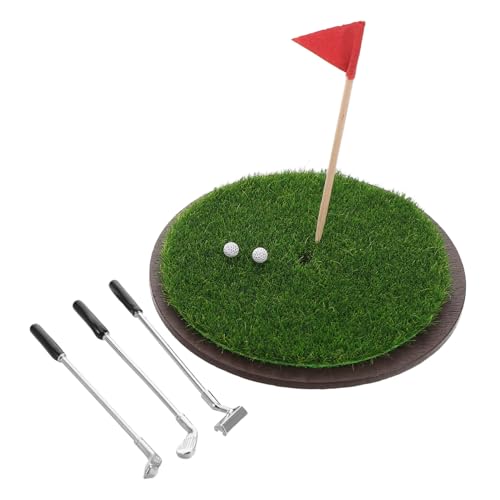 YARNOW Zubehör Satz für Puppenhaus Realistisches Golfspielzeug mit Golfschlägern und Grasmodell für Kinder für Spielzeug Dekoration und Lernspielzeug von YARNOW
