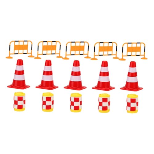 YARNOW 1 Satz Teiliges Verkehrszeichen Spielset für Lernspielzeug mit Verkehrszeichen Verkehrshindernissen und Absperrungen aus Sicherem Material für Kreative Rollenspiele und von YARNOW