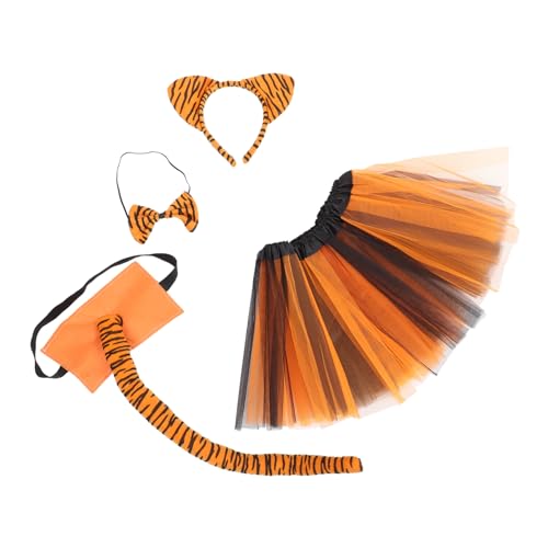 YARNOW 1 Satz Tiger -Kopfschmuck Set Dschungelzoo-partygeschenk Halloween Für Stirnband Tierisches Kostümzubehör Erwachsene Tiger-Cosplay-kostüm Dekorative Tiger-Requisiten Gittergewebe von YARNOW