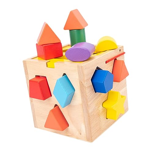 YARNOW 1 Satz Tragbare Form Matching Intelligenzbox mit Löchern Holzspielzeug für Geometrisches Lernspielzeug für Frühe Bildung Fördert Kreativität und Motorik von YARNOW