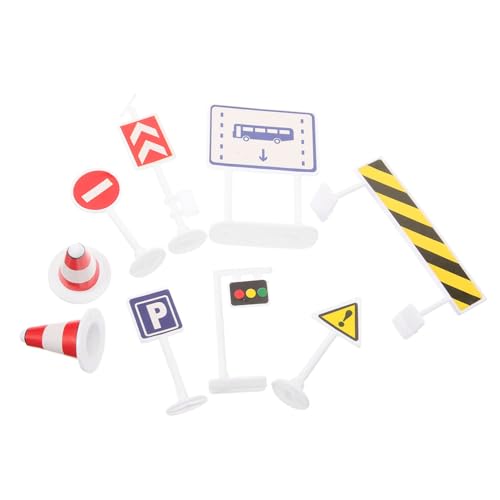 YARNOW 1 Satz Verkehrsschilder Robuste Verkehrssicherheits Spielzeuge für Lernspielzeug für Verkehrserziehung Mini Straßenschilder und Ampeln für Rollenspiele für Unterricht und Kreative von YARNOW