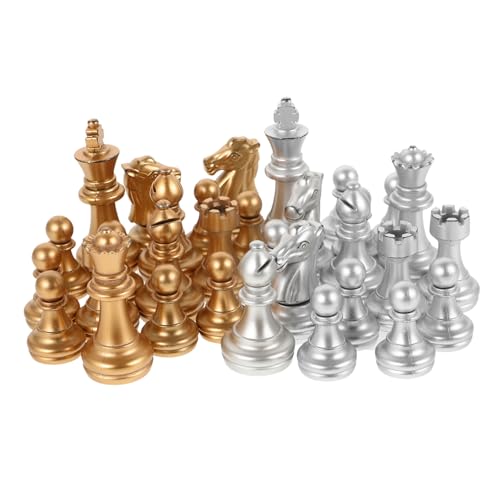 YARNOW 1 Satz Wiederverwendbare Schachfiguren aus Kunststoff und Silberfarbe für Internationale Schachspiele Tragbar und Leicht Brettspiel Zubehör und Freizeitaktivitäten YARNOW 1 Satz Wiederverwendbare Schachfiguren aus Kunststoff und Silberfarbe für Internationale Schachspiele Tragbar und Leicht Brettspiel Zubehör und Freizeitaktivitäten von YARNOW