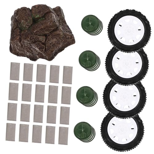 YARNOW 1 Satz Zubehör DIY Sandbox für Grünen Ölfässern Reifen Grauen Ziegeln und Sicheres Kunststoffmaterial Fördert Kreativität und Vorstellungskraft von YARNOW