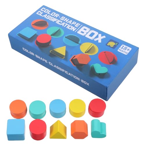 YARNOW 1 Schachtel Montessori Holz Formensortierbox Bunt Pädagogisches Lernspielzeug für Kleinkinder Motorische Feinförderung Farb Formerkennung Sicher und Langlebig Kindergarten von YARNOW