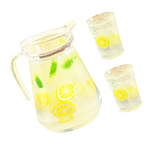 YARNOW 1 Set Mini Dollhouse Pitcher Tiny Harz Getränke Tasse Glasflaschen Simuliertes Getränkekrug Für Dollhouse Dekorationen Kinder Spielen von YARNOW