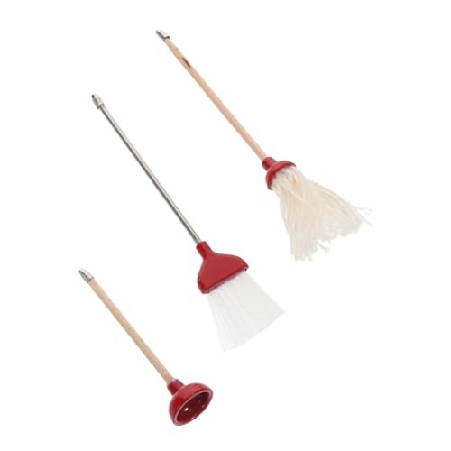 YARNOW 1satz Puppenhaus Miniatur Reinigungsset Teiliges Zubehör Für Badezimmer Mop Besen Und Toilettenpümpel Realistische Details Für Authentische Puppenhaus-szenen Für Sammler Und von YARNOW