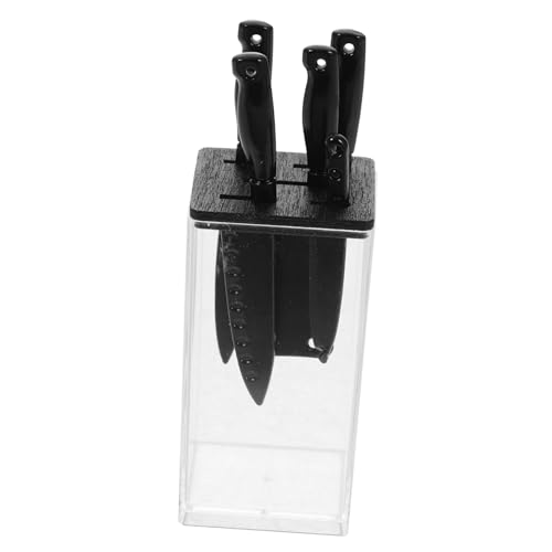 YARNOW 1 Set Puppenhaus Transparente Messermodelle Mini Küchenutensilien Mini Hausschneider Mini Küchenzubehör Tiny House Küchenutensilien Mini Küchenrequisite Schwarzer Kunststoff von YARNOW