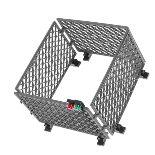 YARNOW 1 Set Schutznetz Bausteine ​​Zubehör Miniatur Zaun Szenen Kits Kleiner Spiel Dekorationszaun Für Mikrolandschaft Winziges Zaunmodell Mini Kunststoffzäune Modell Abs Grau von YARNOW