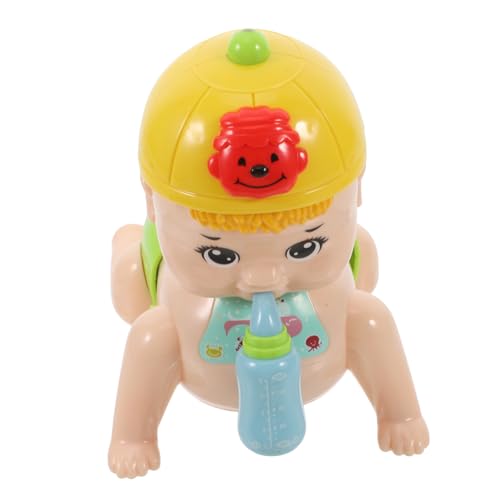 YARNOW Krabbelpuppe mit Musik für Babys Elektronisches Krabbelspielzeug für Kleinkinder Leuchtende Farben Fördert Bewegung und Farbenerkennung ohne Batterie von YARNOW