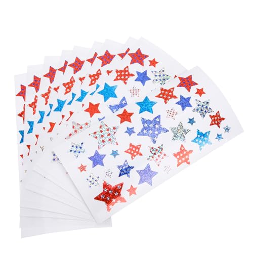 YARNOW 10 Blatt Glitzernde Sternaufkleber DIY Belohnungssterne für Anreize für Schule Party und Bastelprojekte Sicher und Vielseitig Einsetzbar von YARNOW